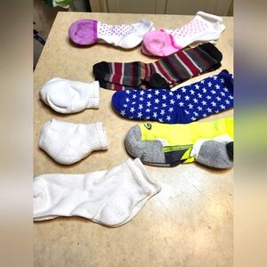 Junior size socks/anklets in various colors  - mostly Hanes wear